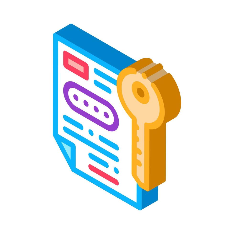 Protection Agreement isometric icon vector illustration