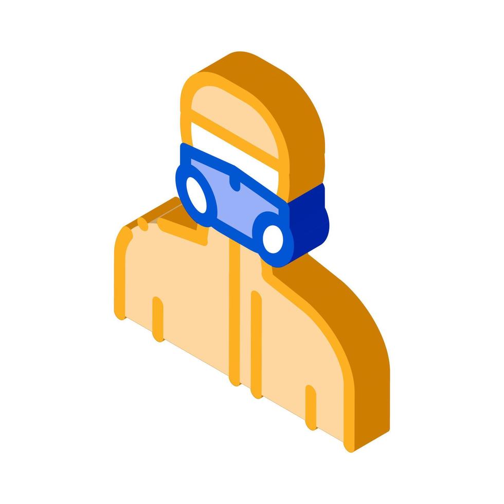 Human in Protective Mask isometric icon vector illustration