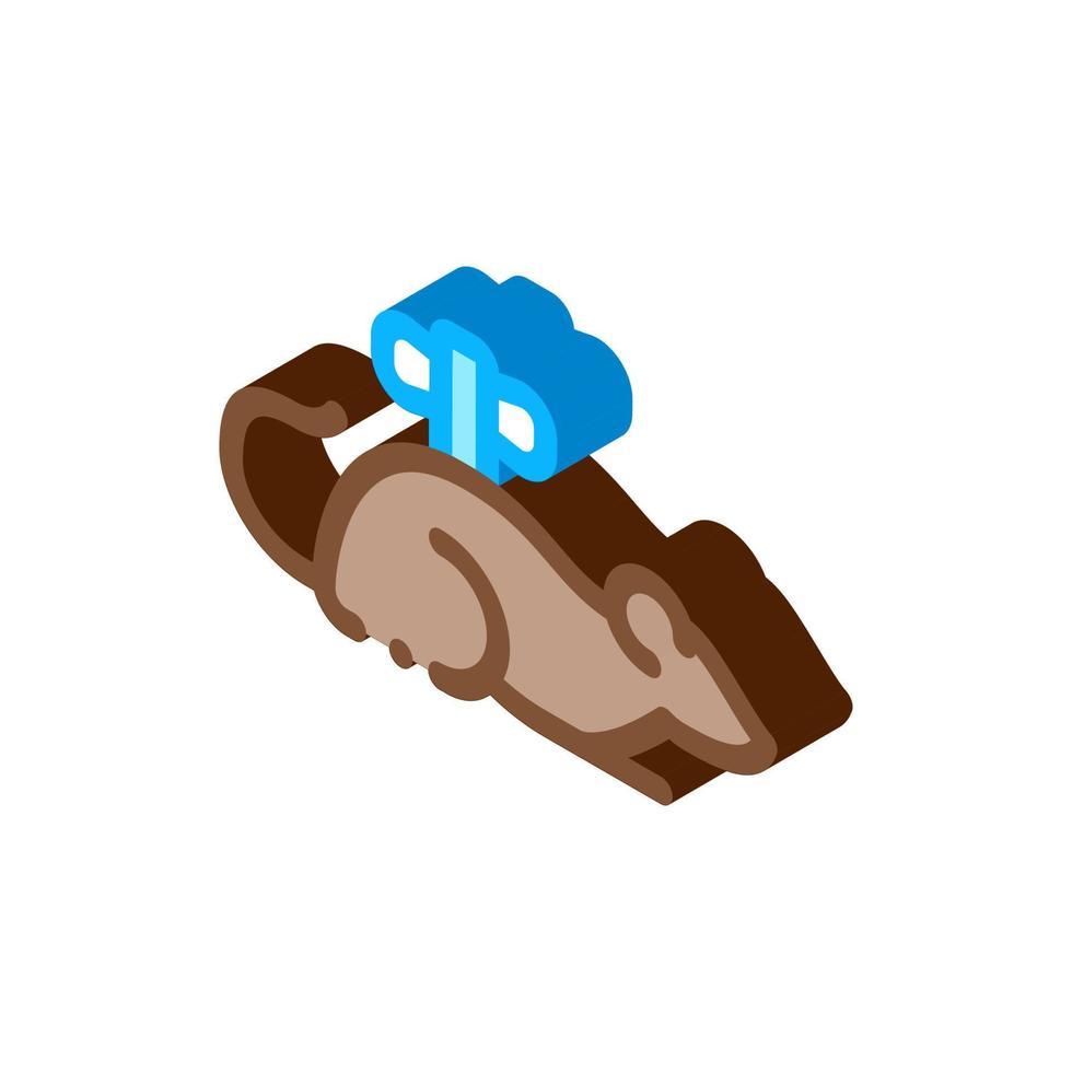 Clockwork Mouse isometric icon vector illustration