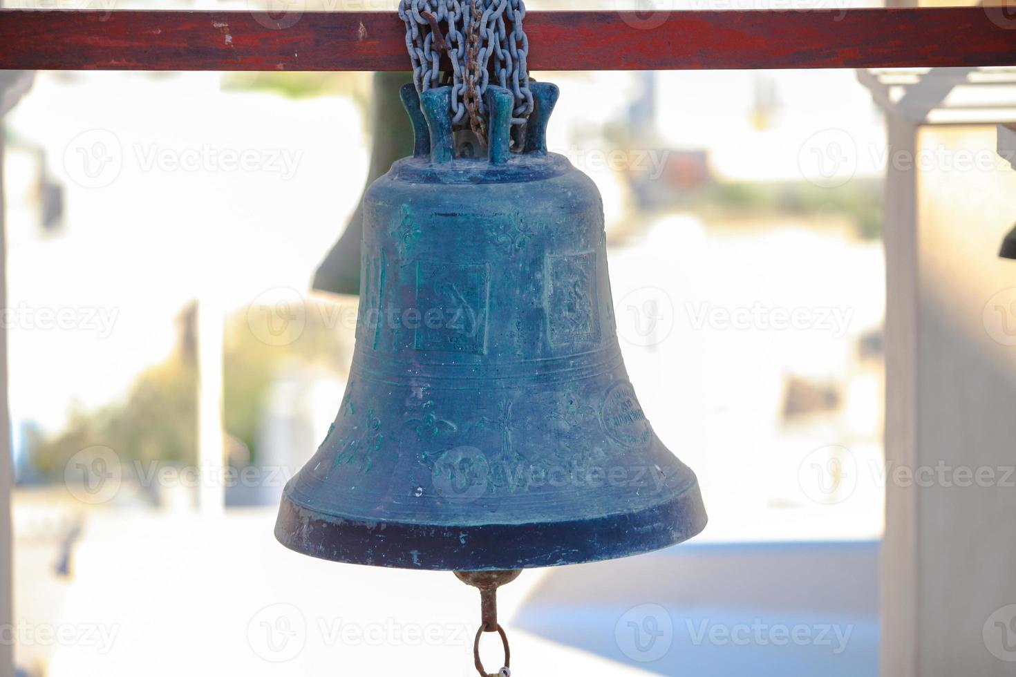 Cute charming small greek details at greek streets on Santorini photo