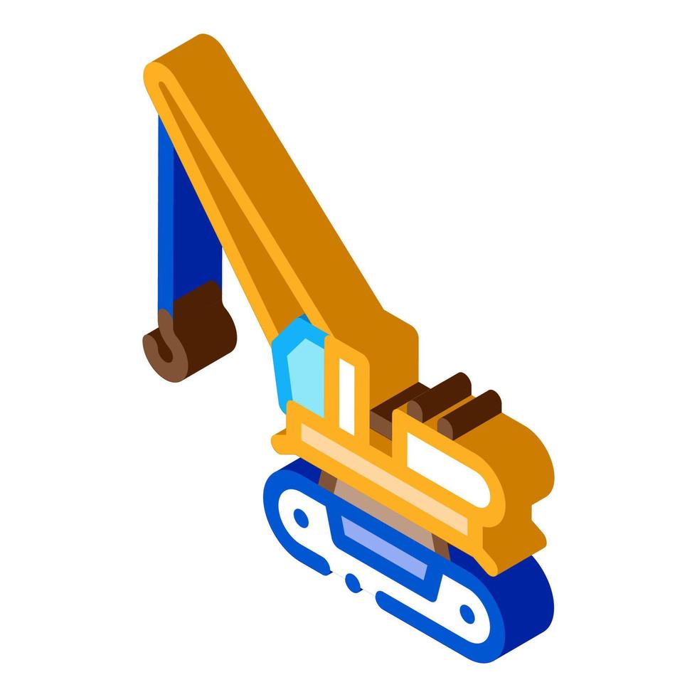 crane machine isometric icon vector illustration