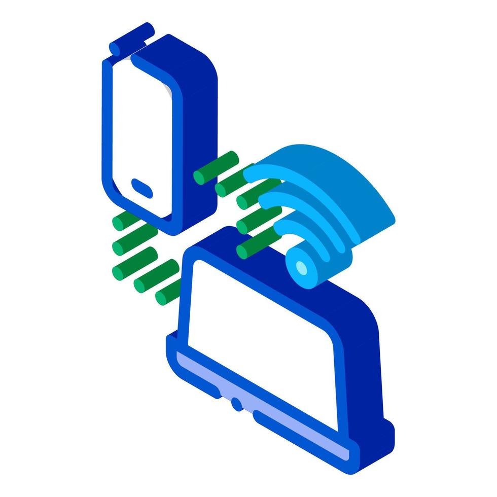 Smartphone and Laptop Wi-Fi Connection isometric icon vector illustration