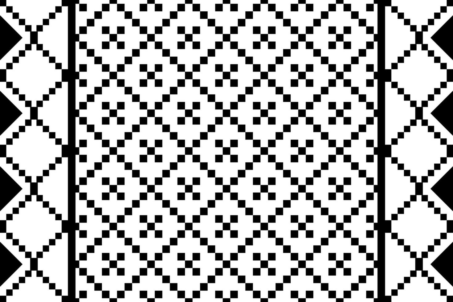 Black and white geometric ethnic seamless pattern designed for background, wallpaper, traditional clothing, carpet, curtain, and home decoration. vector