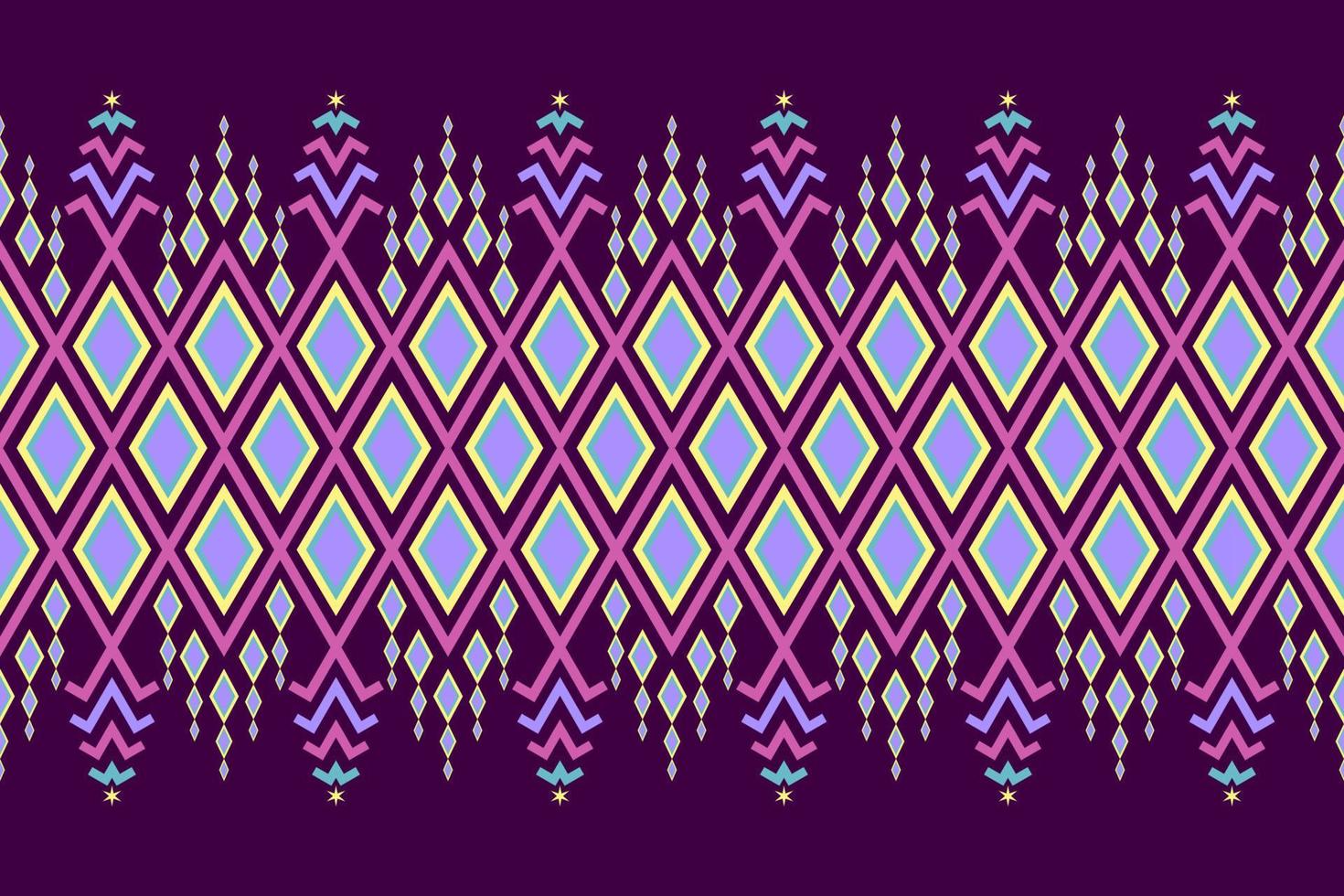 Colorful geometric ethnic seamless pattern designed for background, wallpaper, traditional clothing, carpet, curtain, and home decoration. vector