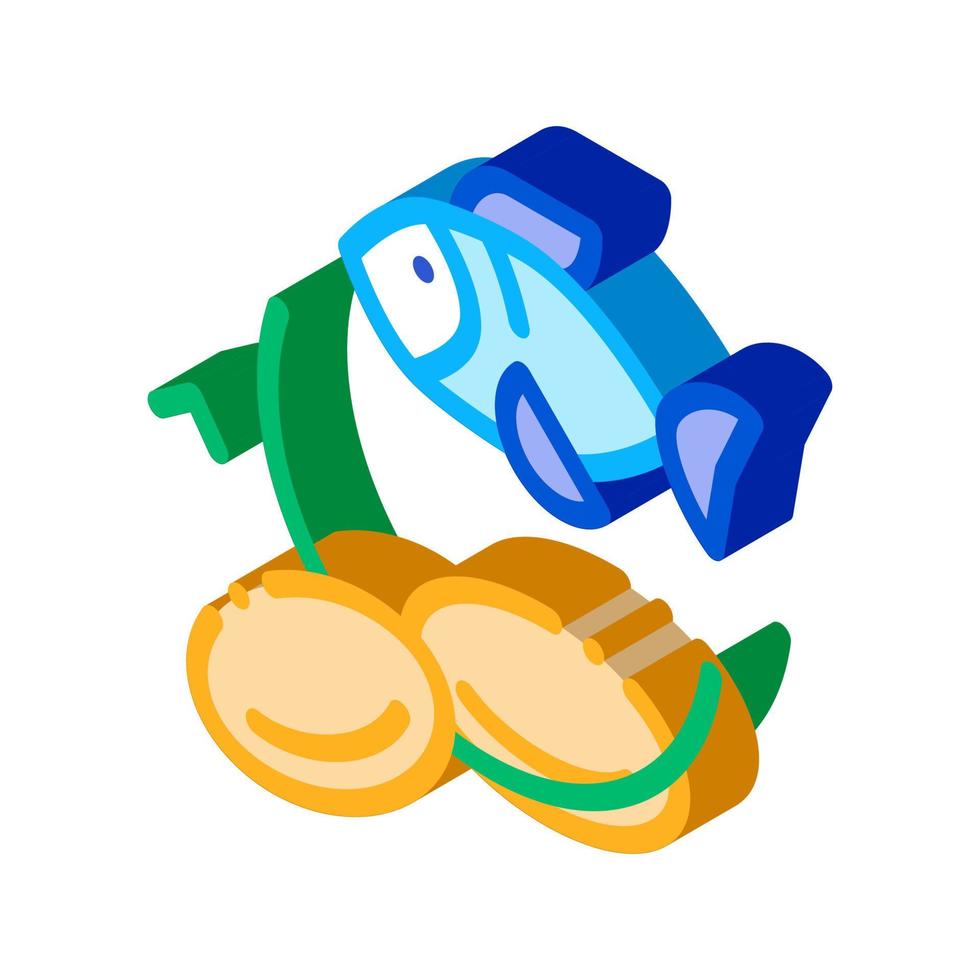 Fish Nutrients Supplements isometric icon vector illustration