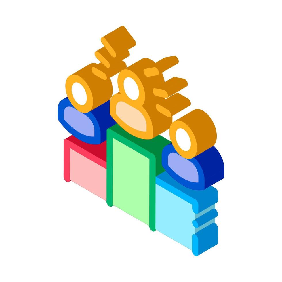 Winners Podium Human Talent isometric icon vector illustration