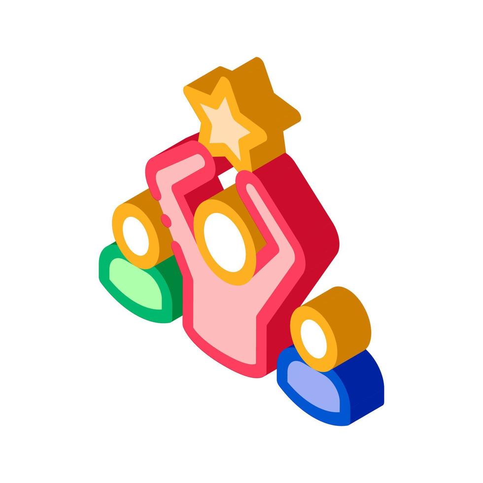 Winner Star Human Talent isometric icon vector illustration