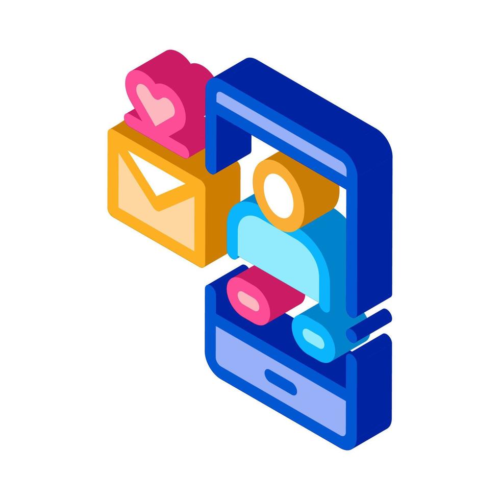Romantic Message isometric icon vector illustration