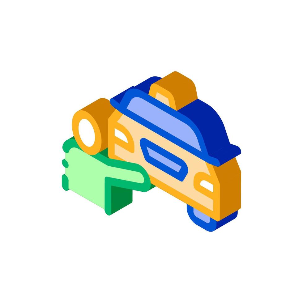 Taxi Search Online isometric icon vector illustration