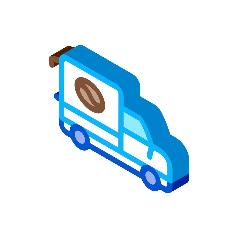 Ilustración de vector de icono isométrico de coche de café