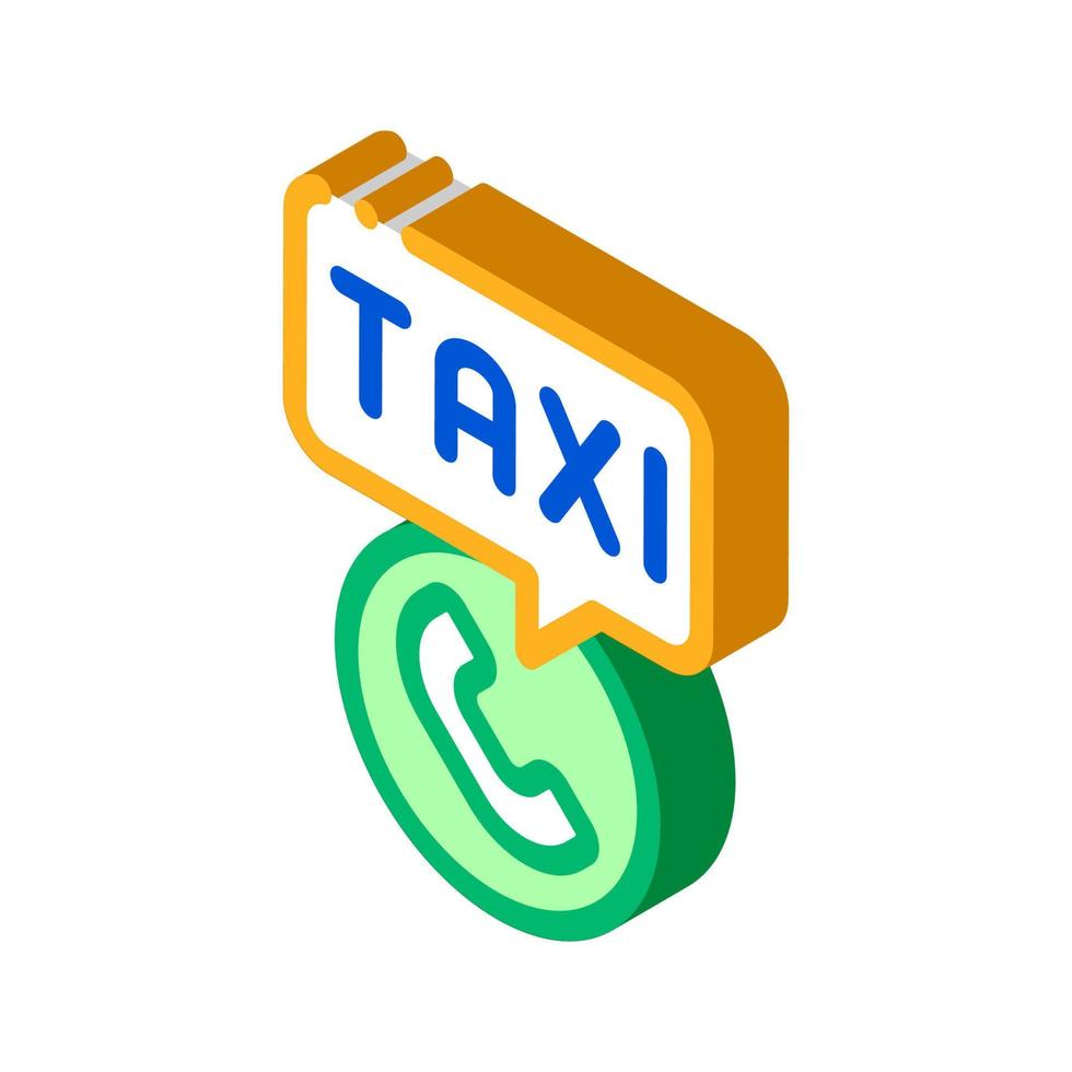 llamada de taxi servicio telefónico taxi en línea icono isométrico ilustración vectorial vector