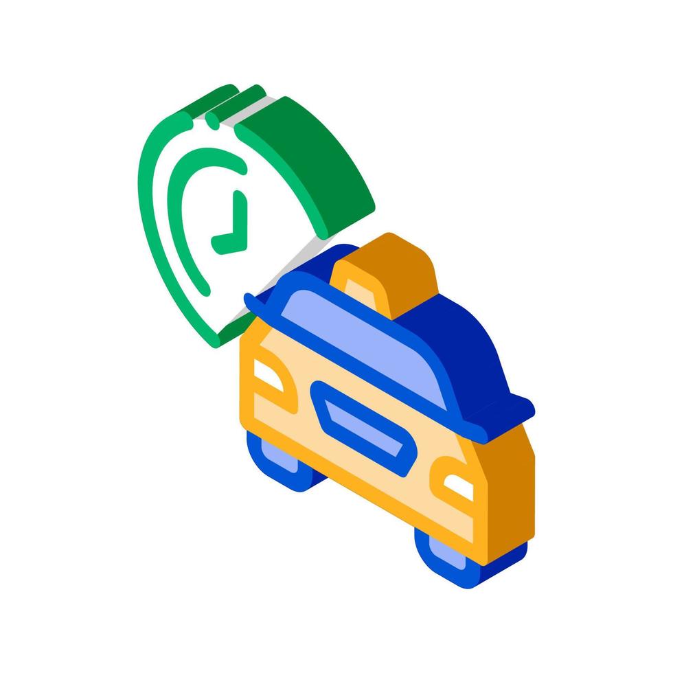 Waiting Time Online Taxi isometric icon vector illustration