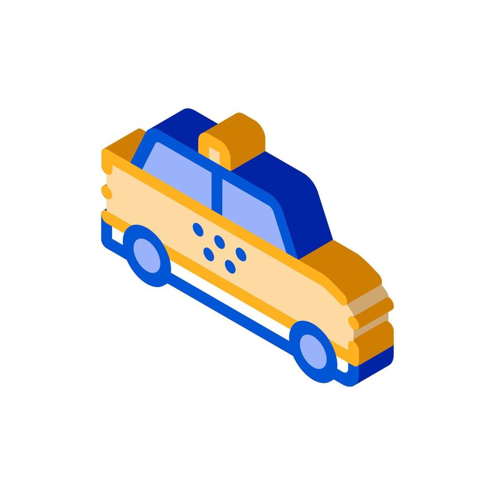 taxi coche en línea icono isométrico ilustración vectorial vector