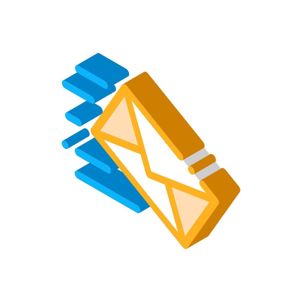 carta de correo empresa de transporte postal icono isométrico ilustración vectorial vector