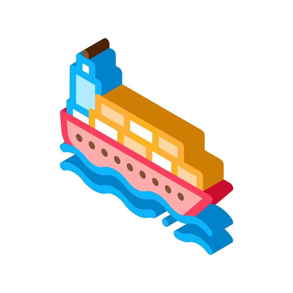 Ship Postal Transportation Company isometric icon vector illustration