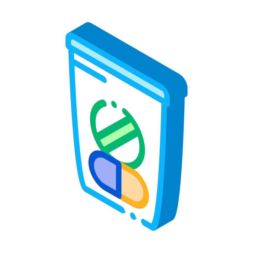 Medicine Bag Supplements isometric icon vector illustration