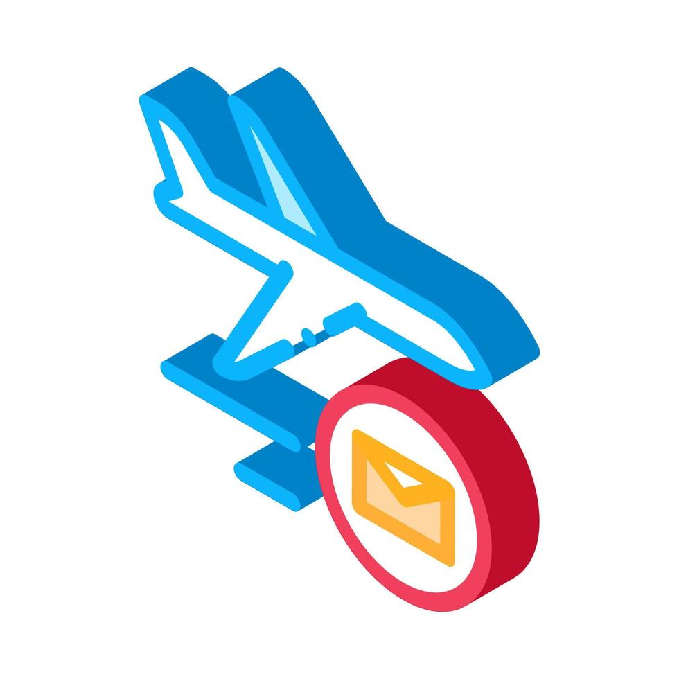 Airplane Delivery Postal Transportation Company isometric icon vector illustration