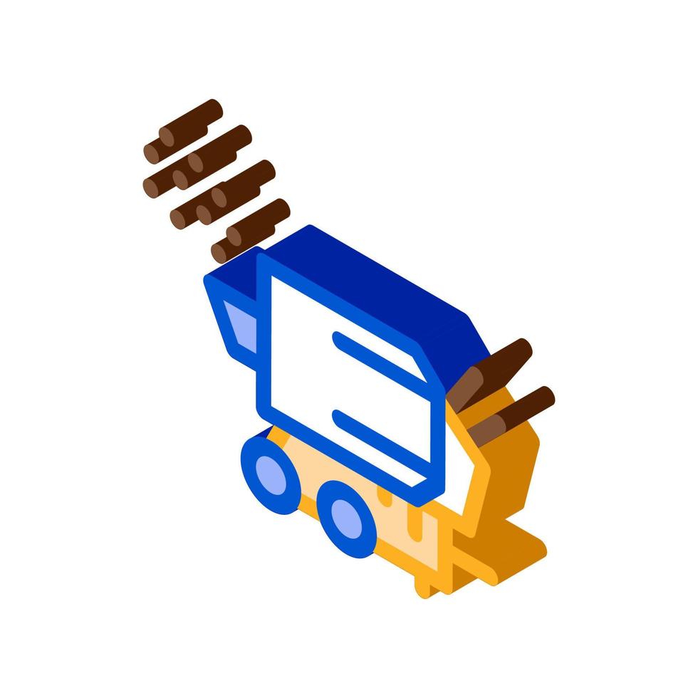 wood crusher machine isometric icon vector illustration