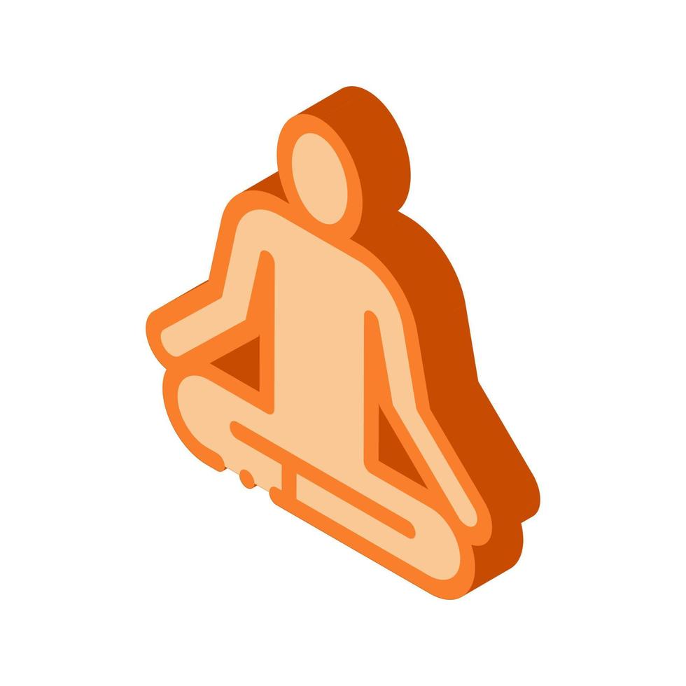 Yoga Pose Biohacking isometric icon vector illustration