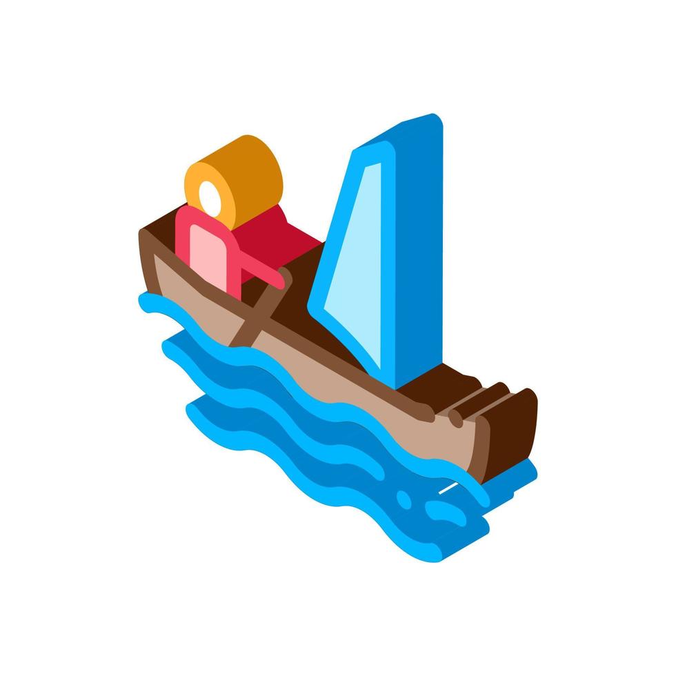 Sailing Canoeing isometric icon vector illustration