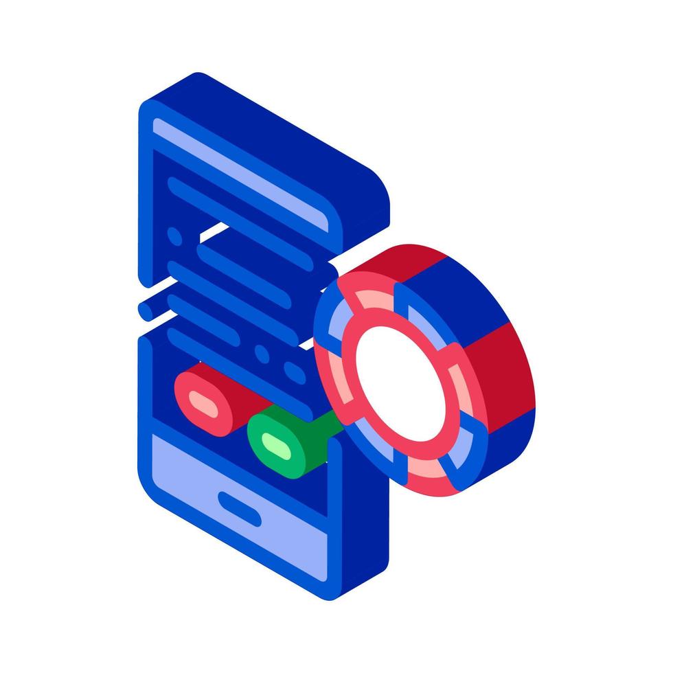 Betting Phone Gambling isometric icon vector illustration