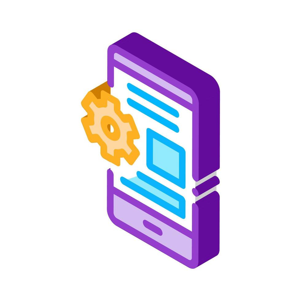 web site adaptive for phone isometric icon vector illustration