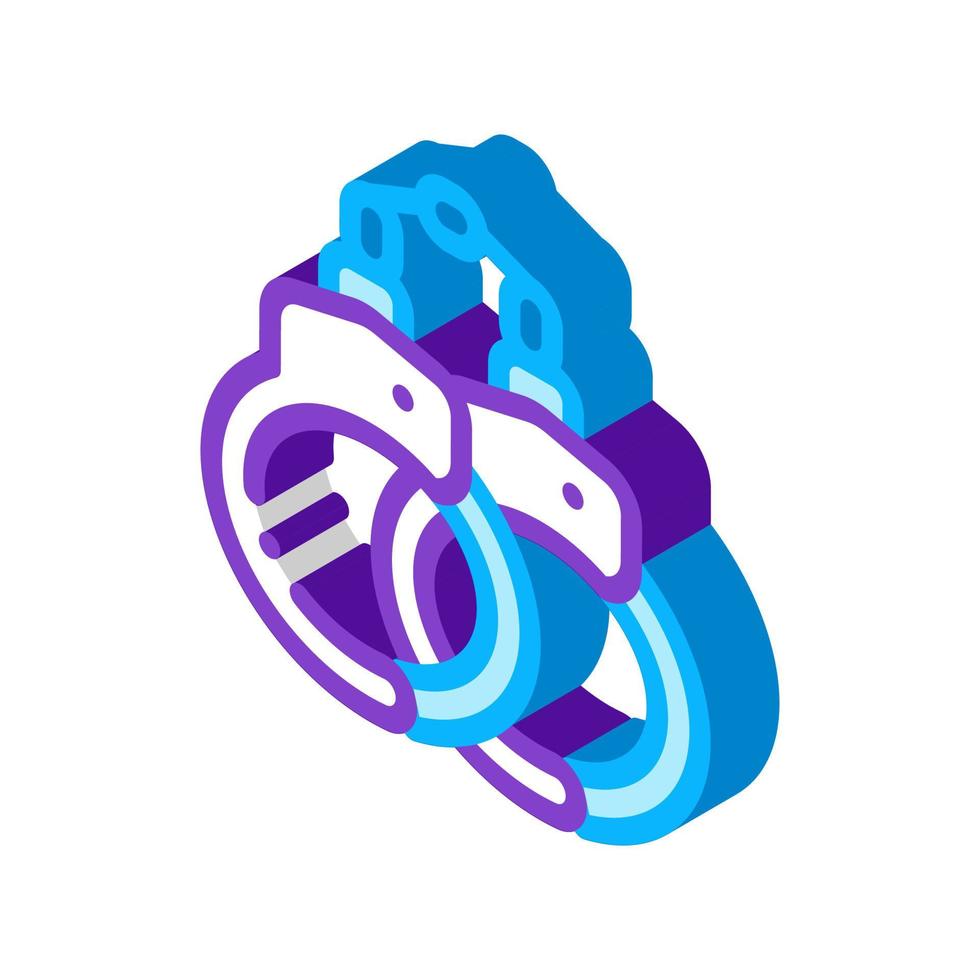 Handcuffs Law And Judgement isometric icon vector illustration
