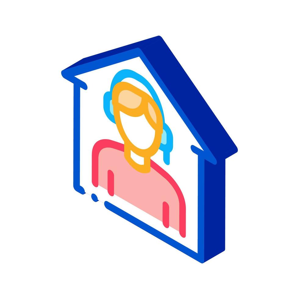 home call assistance isometric icon vector illustration