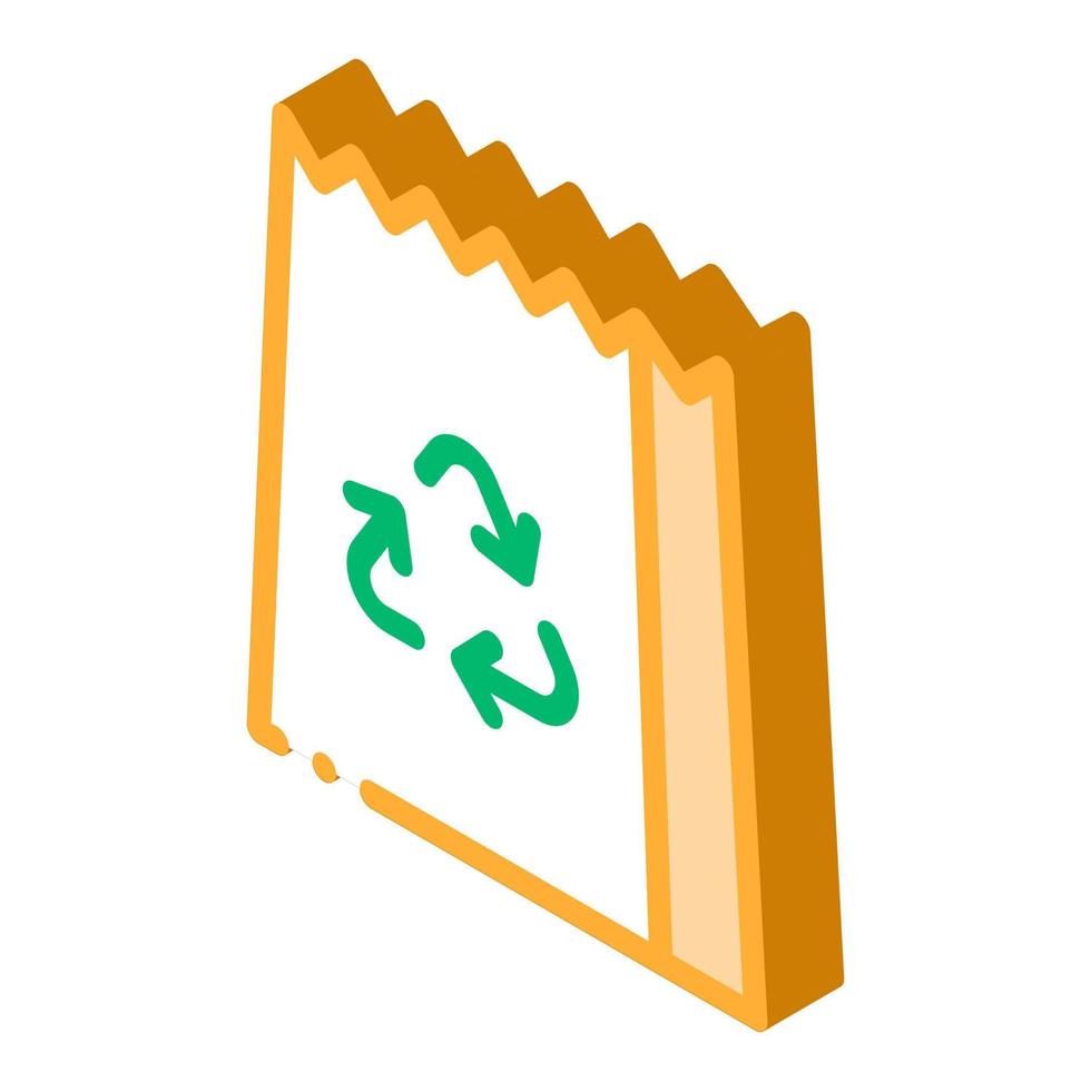 Paper Bag With Recycle Sign Packaging isometric icon vector