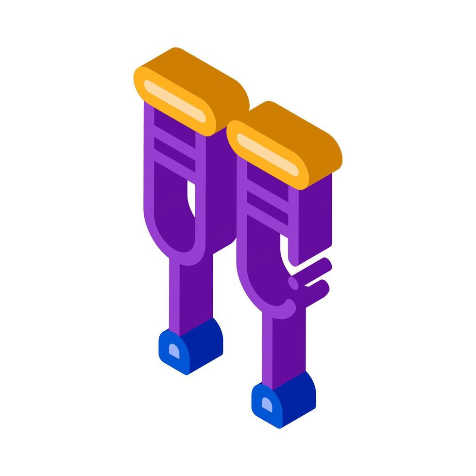 Orthopedic Crutches Walking Equipment isometric icon vector