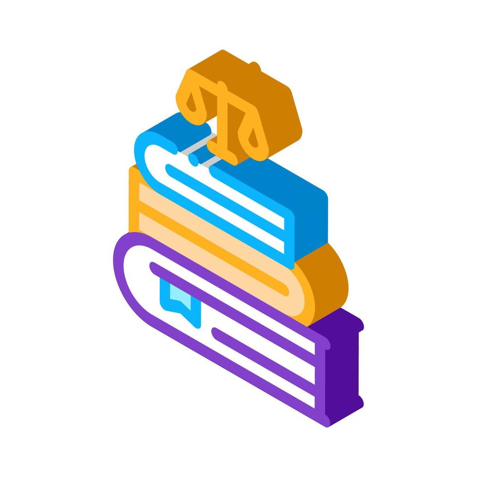 Justice Books Law And Judgement isometric icon vector illustration