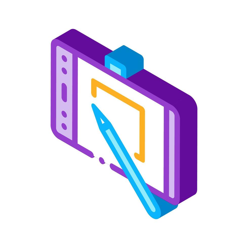 web site design on tablet isometric icon vector illustration