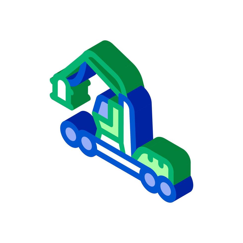 logging industry machine isometric icon vector illustration