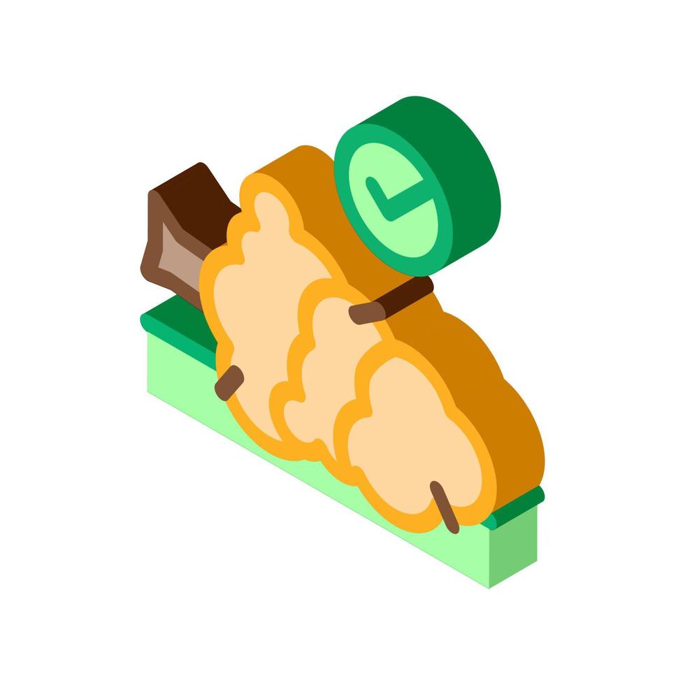 felled tree isometric icon vector illustration