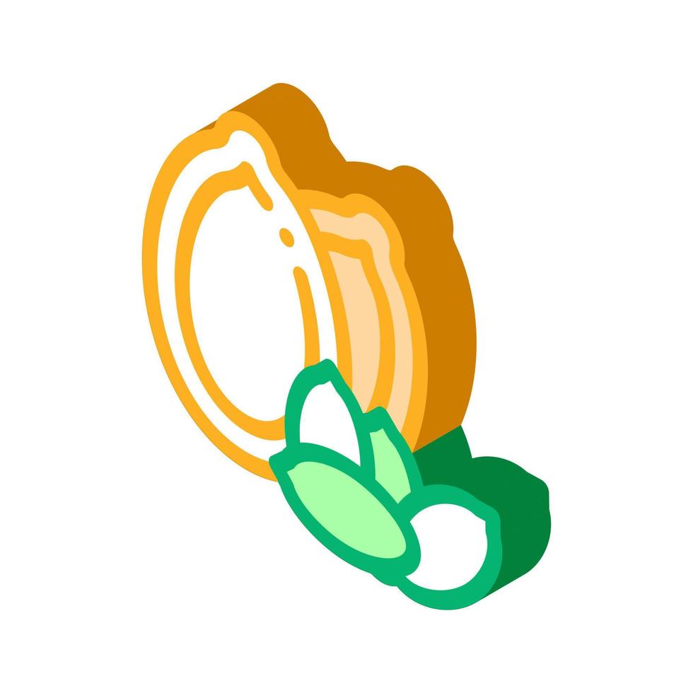 Ilustración de vector de icono isométrico de nuez de calabaza