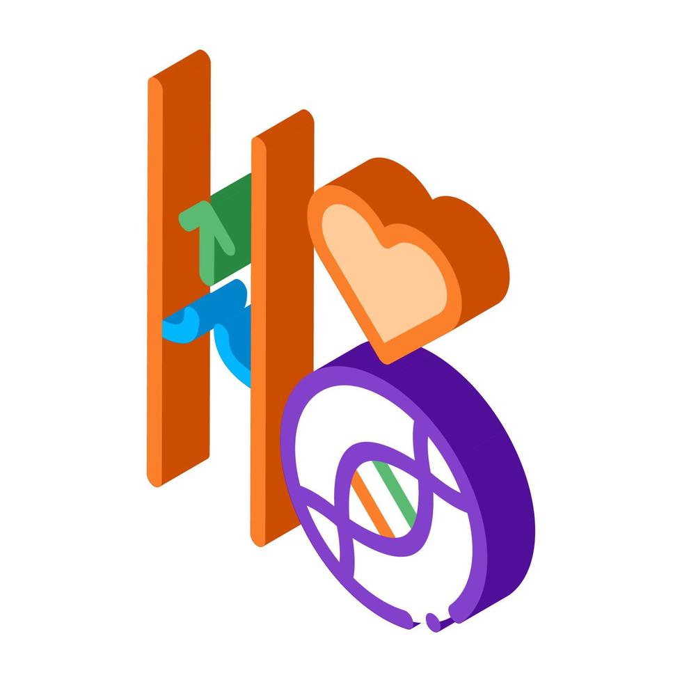 Heart Vaisseau Sanguin Biomaterial isometric icon vector