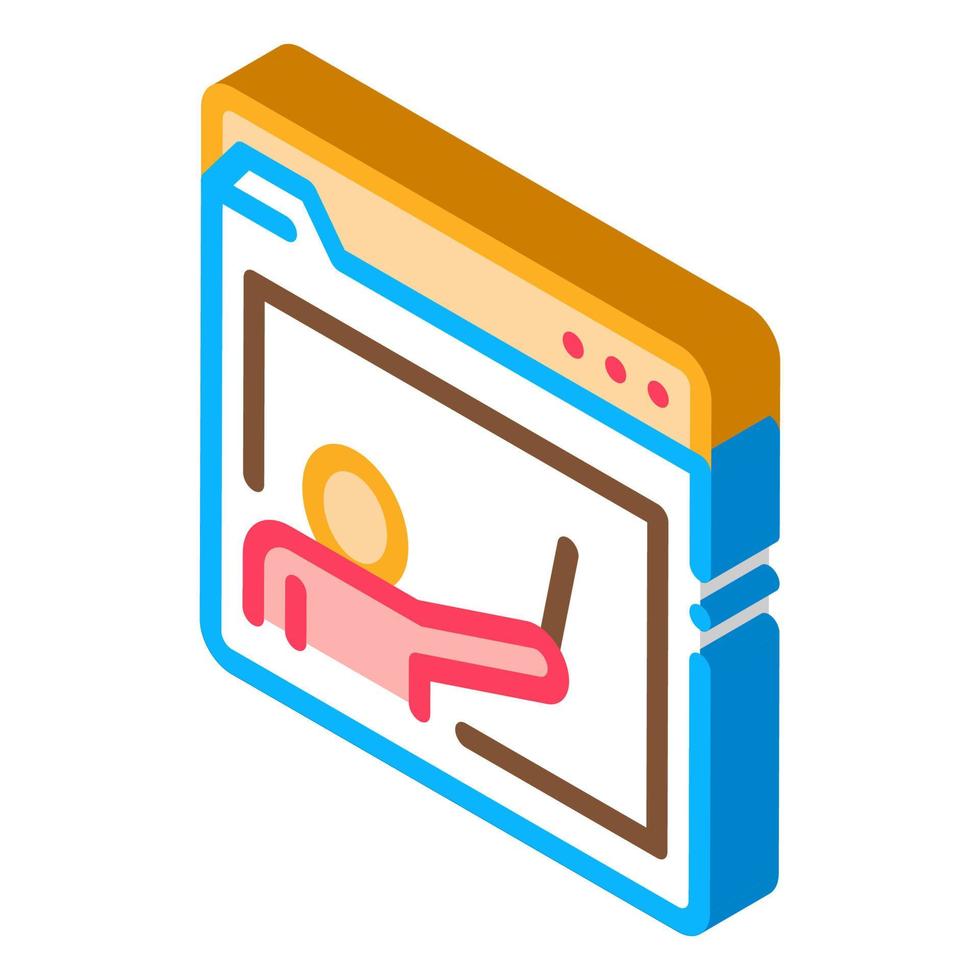 Student Personal Folder isometric icon vector illustration