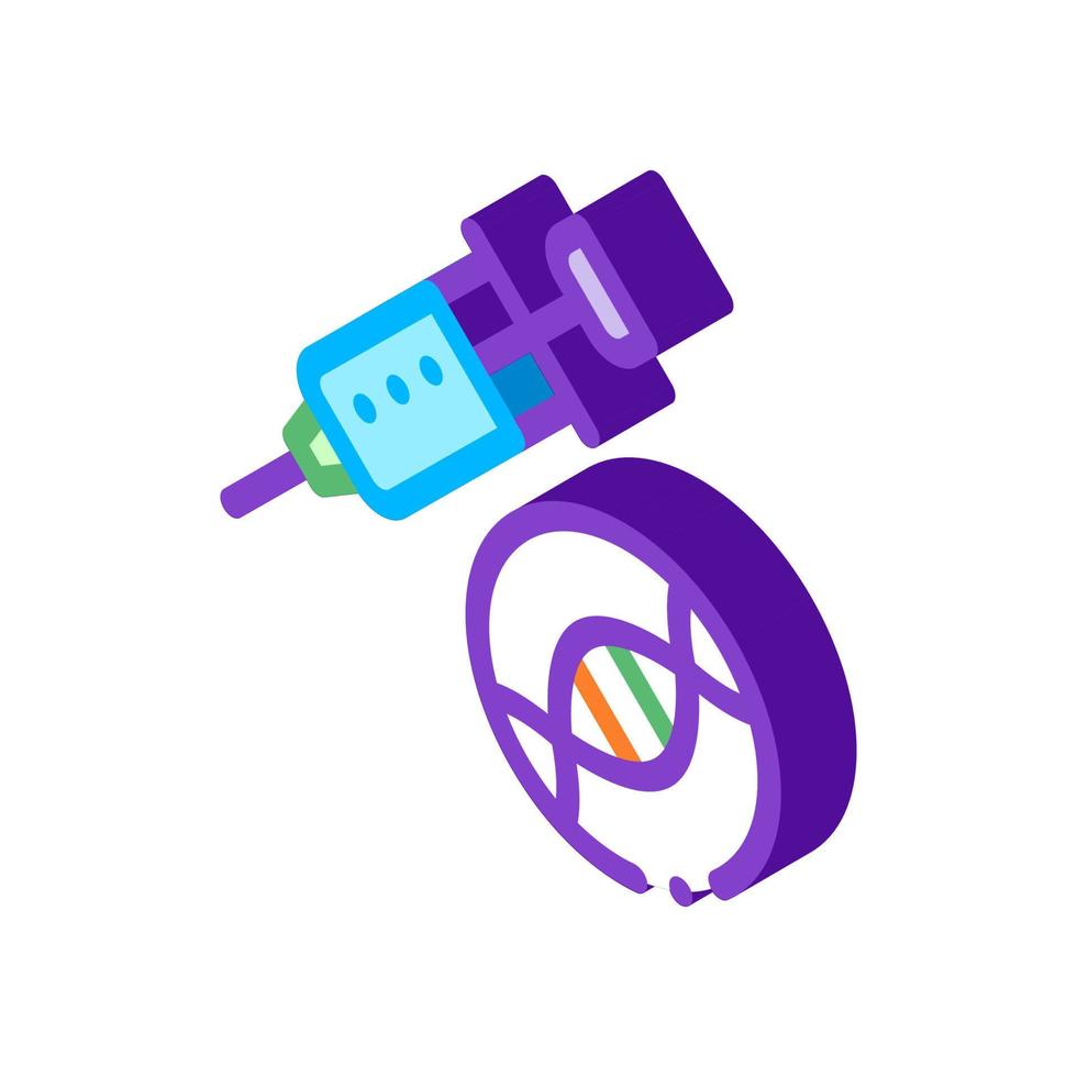 Syringe Injection Vaccine Biomaterial isometric icon vector