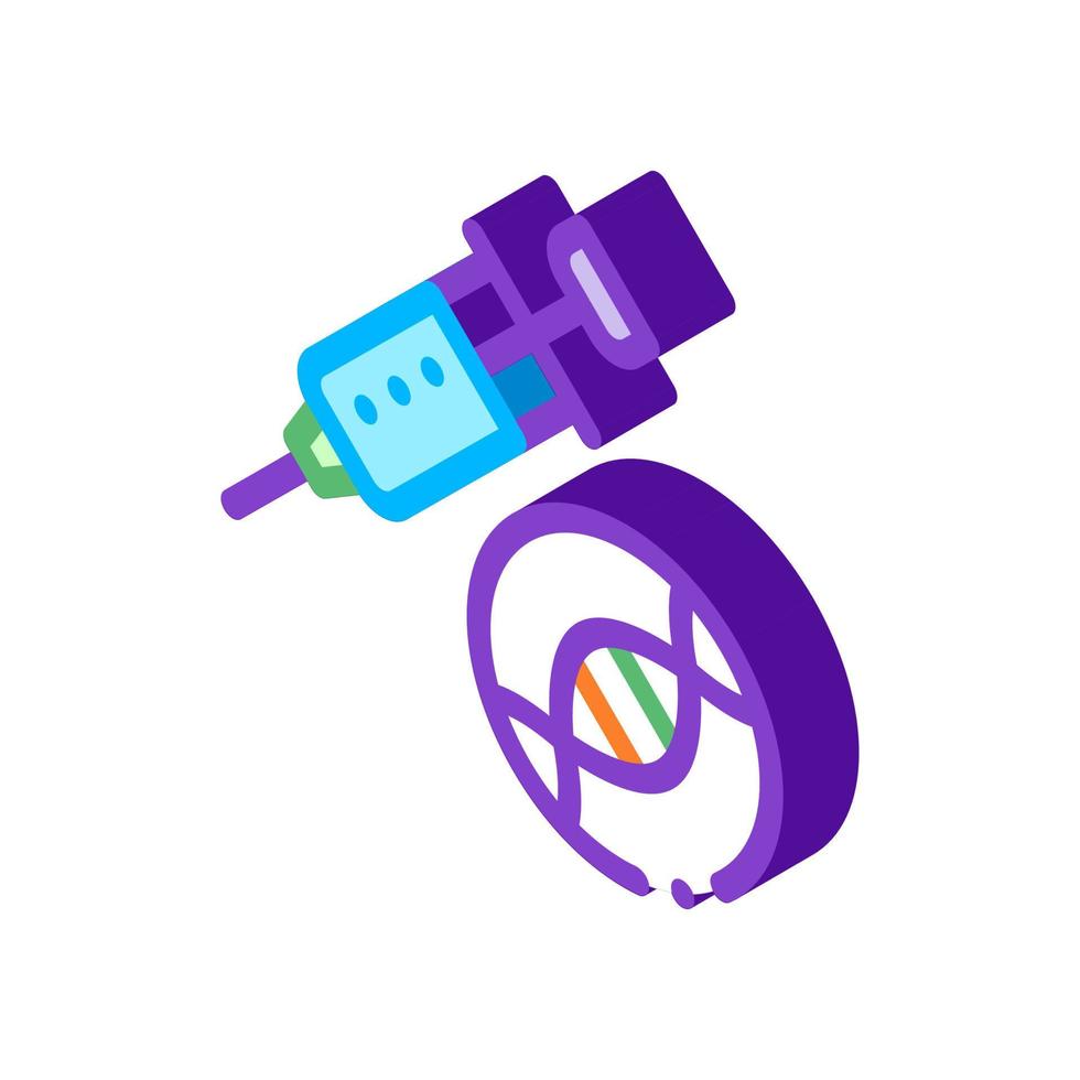 inyección de jeringa vacuna biomaterial icono isométrico vector