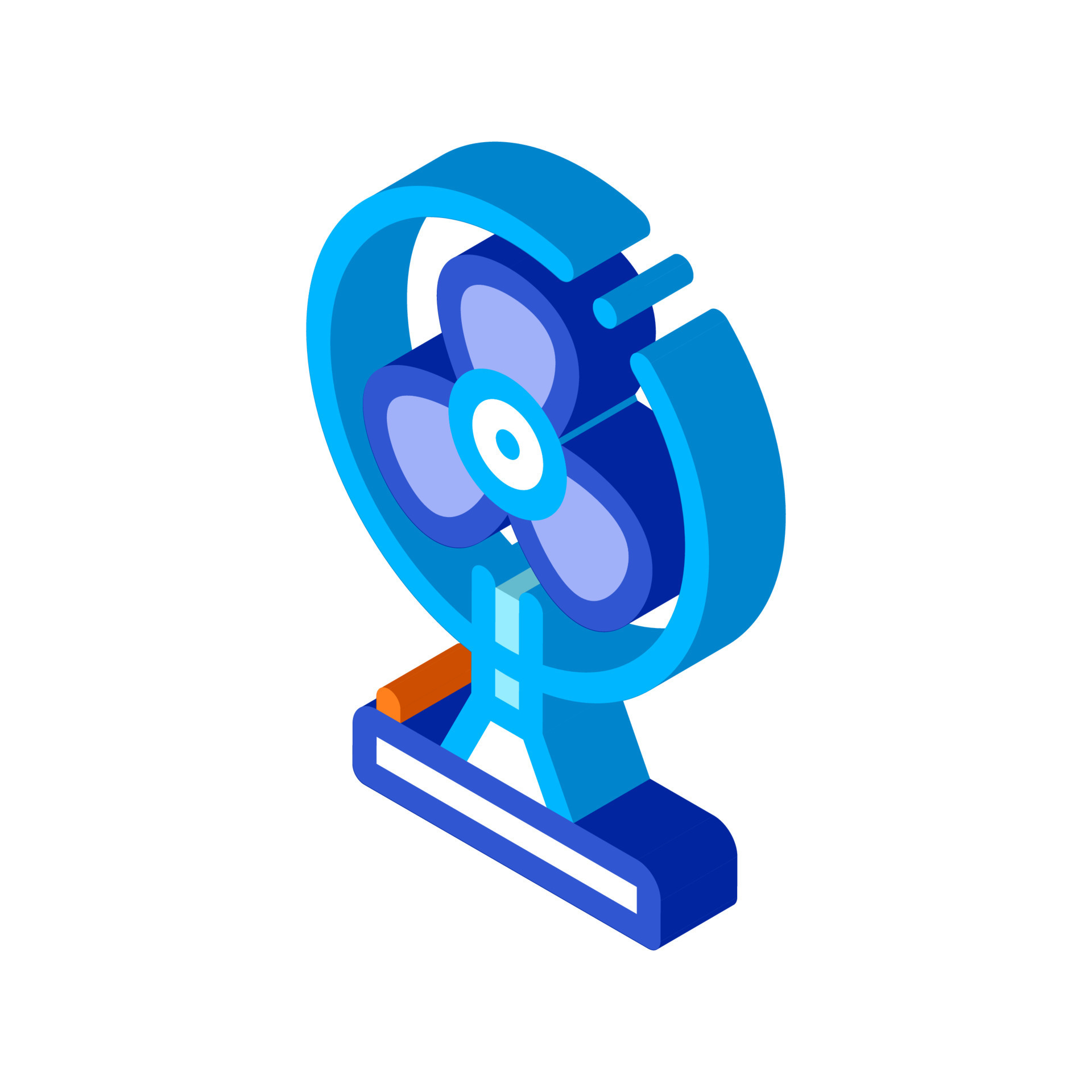 Portable Air Fan Cooling Equipment isometric icon 18020475 Vector Art