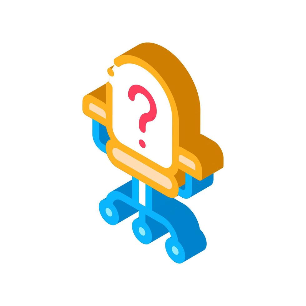 Office Chair And Question Mark Job Hunting Vector