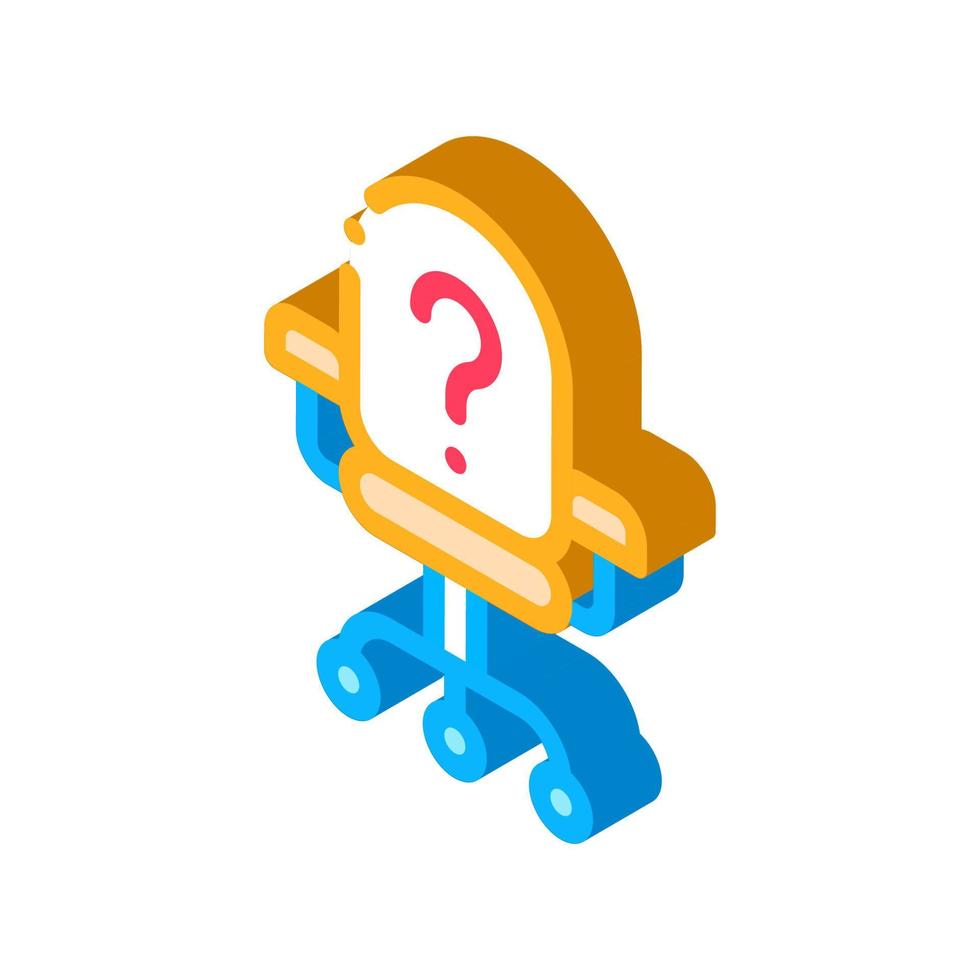 Office Chair And Question Mark Job Hunting Vector