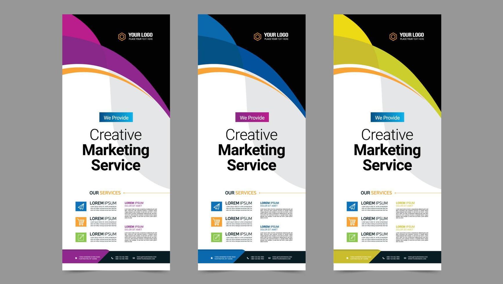Roll up banner vector template
