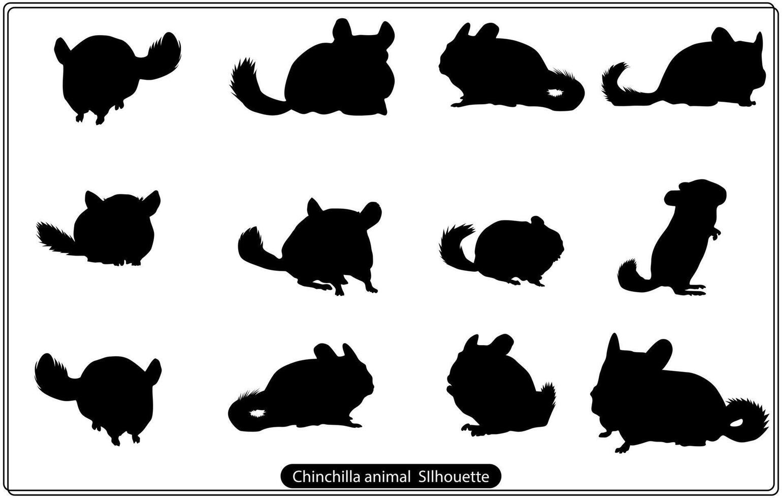 Chinchilla animal silhouette free vector