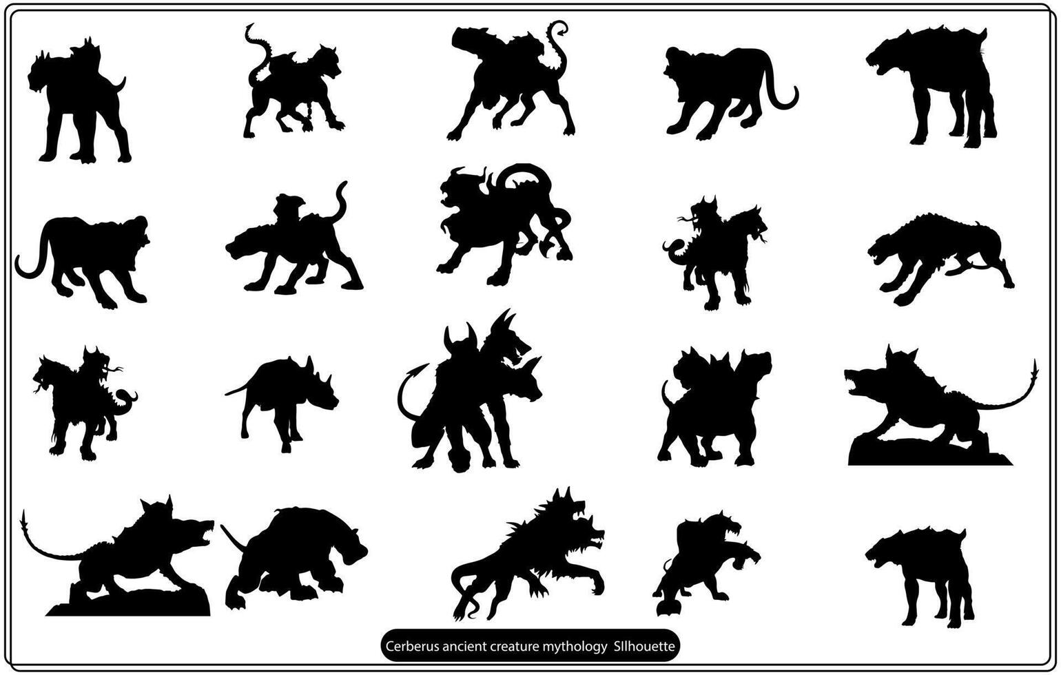 Cerberus ancient creature mythology silhouette free vector