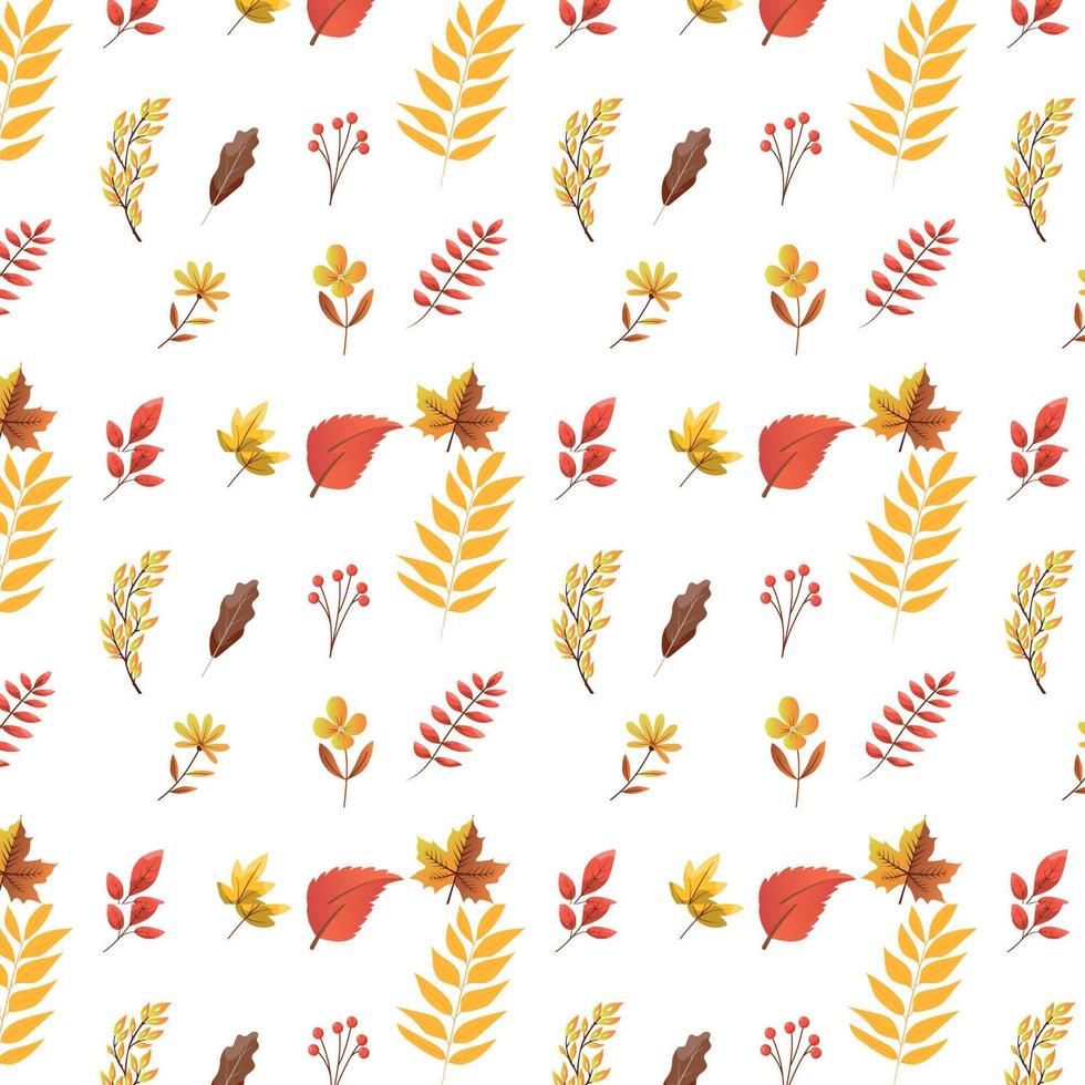 Seamless pattern with leaves. Vector illustration.