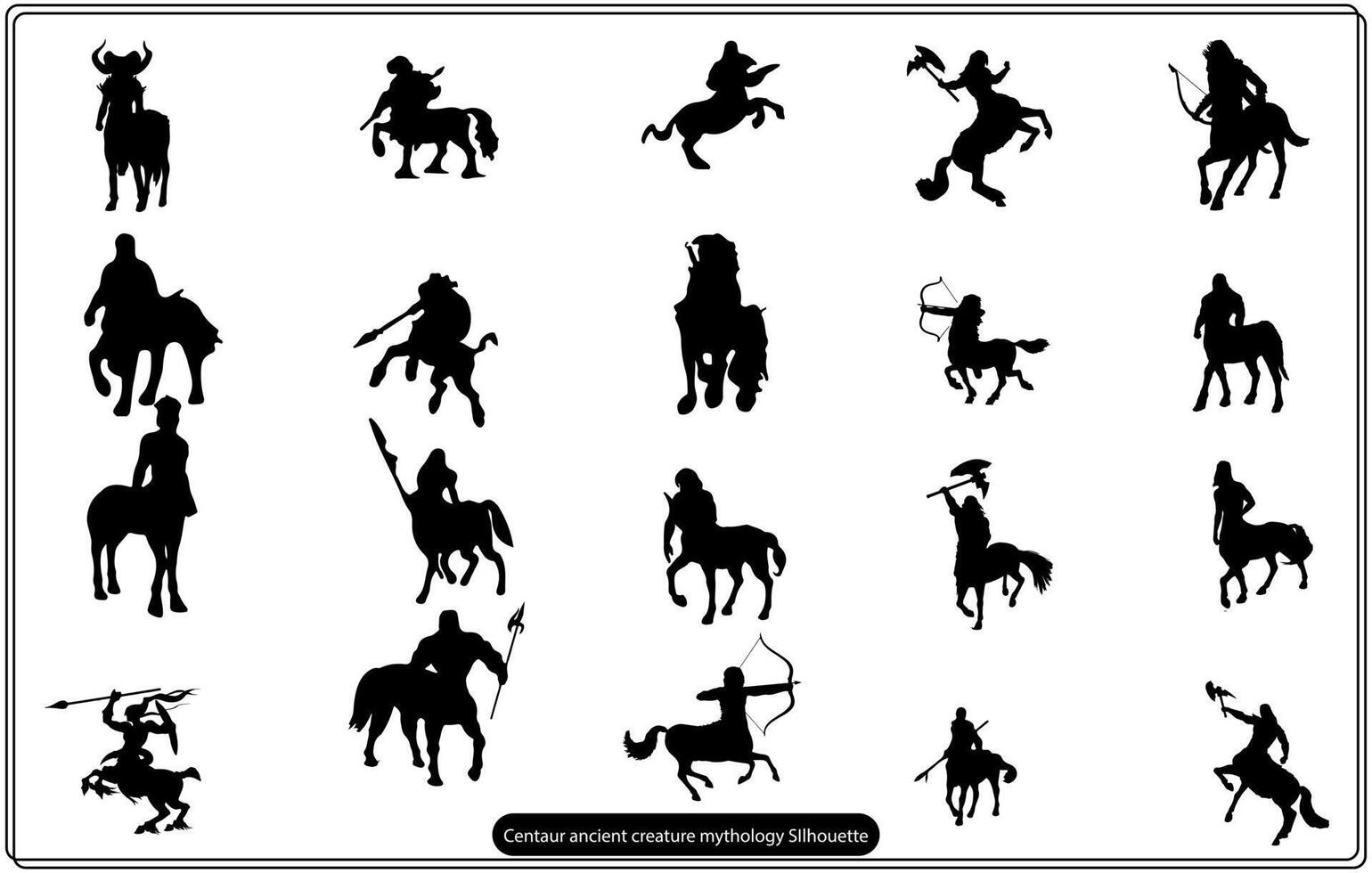 Centaur ancient creature mythology silhouette free vector