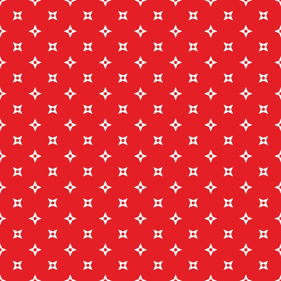 White Seamless Ninja Pattern On Red Background vector