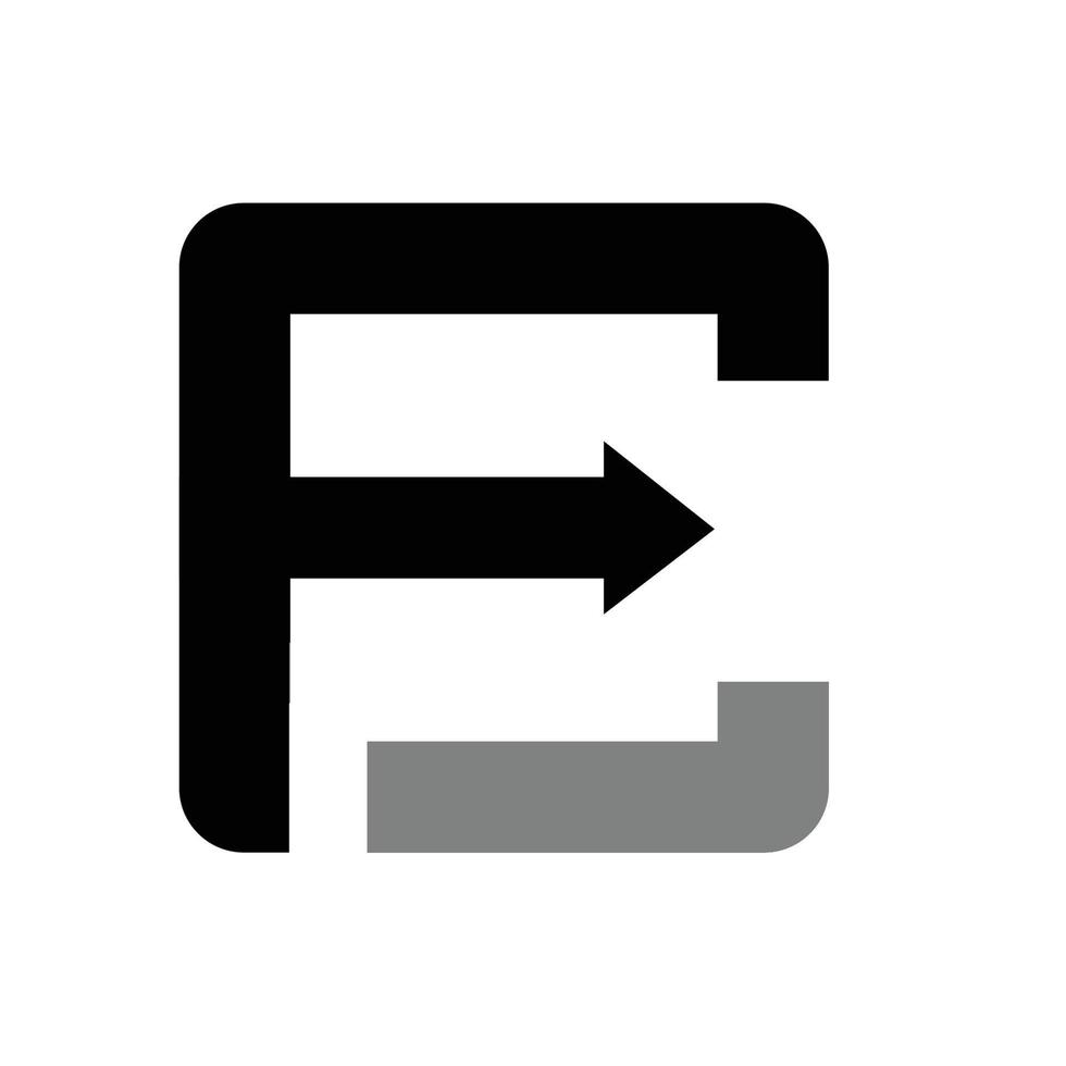fc, ec plantilla de vector de diseño de logotipo de letra inicial sobre fondo blanco