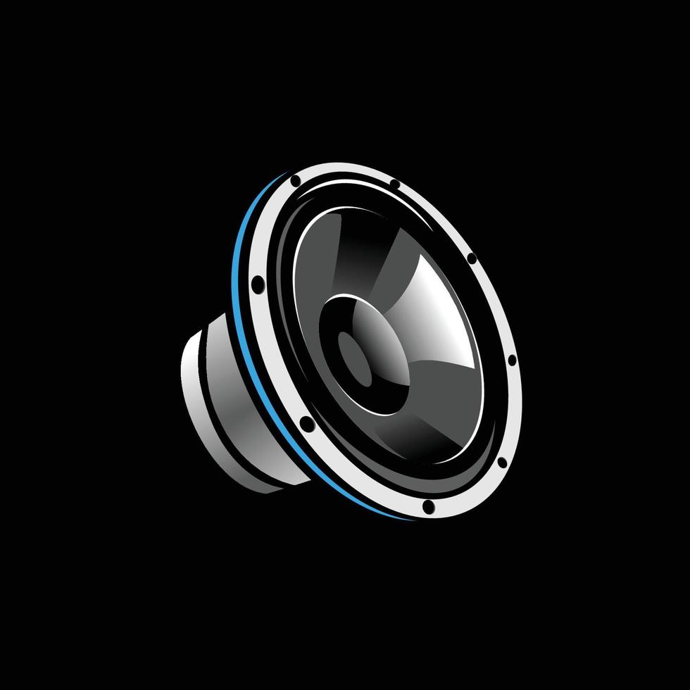 Subwoofer for home and car audio systems. Vector illustration.